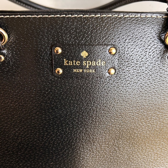 NWOT Kate Spade Black Leather Wellesley Fallon Large Tote Bag